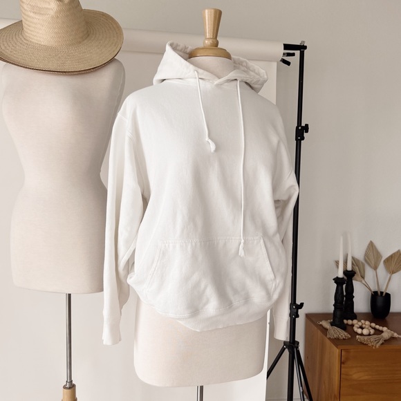 LOS ANGELES EMBROIDERED WHITE HOODIE SWEATSHIRT - Picture 3 of 9